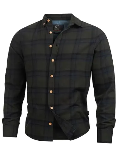 Indicode Langarmhemd Riverside Langarmhemd mit Button-Down-Kragen, Army Mix