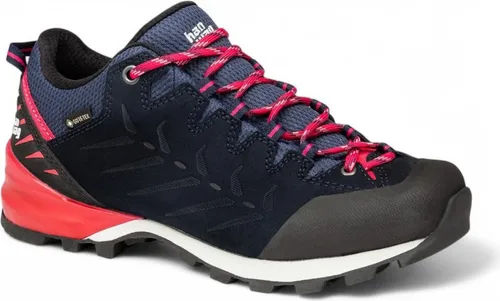 Hanwag Makra Pro Low Bunion Lady GTX Navy/Pink - Zustiegsschuhe für Hallux Valgus - Zustiegsschuhe mit extra Platz für das Großzehengrundgelenk, GORE-TEX Membran für Wasserdichtigkeit und exzellente Vibram Laufsohle für besten Grip im Gelände.