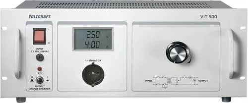 VOLTCRAFT VIT 500 Labor-Trenntrafo - Stromtransformatoren mit einstellbarer Ausgangsspannung von 1 - 250 V, ideal für sichere Arbeiten unter Spannung und Laboranwendungen.
