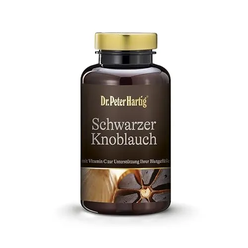 Dr. Peter Hartig Schwarzer Knoblauch Kapseln - Fettlösliche Vitamine, unterstützt normale Herzfunktion, geruchsfrei und magenfreundlich, 120 Kapseln für 3 Monate