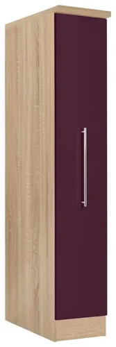 Apothekerschrank KOCHSTATION "KS-Samos" in lila (aubergine hochglanz) - Einbauküchen-Komponenten mit 3 Ablagen und modernem Design, ideal für eine stilvolle und funktionale Küchenorganisation.