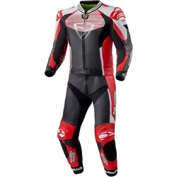MUGENRACE Scorpion perforierte 2-Teiler Motorrad Lederkombi, schwarz-weiss-rot, Größe 52 - Hochwertige Motorrad Lederkombi mit perforiertem Design für optimale Belüftung. Ausgestattet mit externen PU-Protektoren und Coolmash-Innenfutter für höchsten Komfort und Sicherheit.