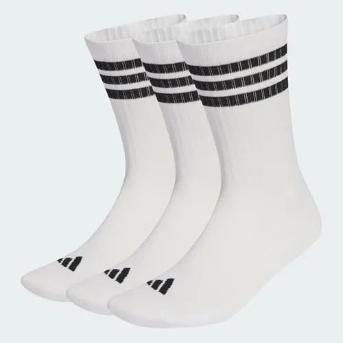 adidas Unisex 3STRIPES CUSHIONED SPORTSWEAR CREW SOCKS 3 PAIR PACK, white/black/black, 37-40