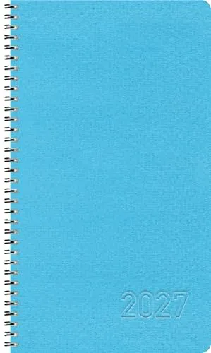 Taschenkalender Wochentimer Small Blau 2027: Terminplaner mit Wochenkalendarium. Ringbuch mit Hardcover. 1 Woche 2 Seiten. 8,7 x 15,3 cm