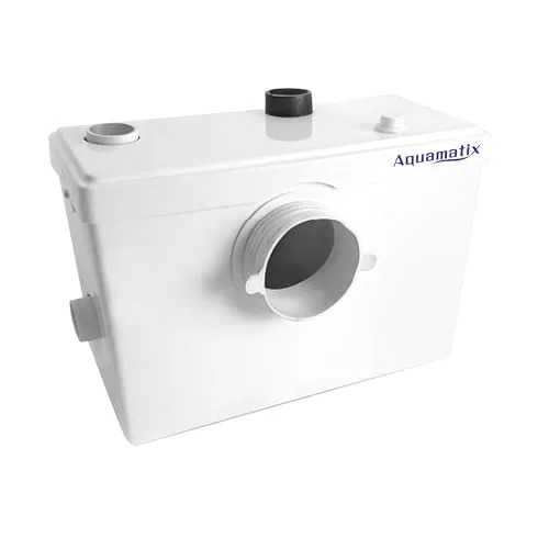 Aquamatix Kleinhebeanlage Hebeanlage 600 W mit Häcksler, Abwasserhebeanlage bis 10 m Förderhöhe, mit 3 Einlässen, für WC, Dusche und Waschbecken