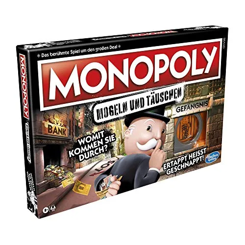 Hasbro Spiel Monopoly - Mogeln und Täuschen - Spiele für 2-6 Spieler, strategisches Taktikspiel mit spannenden Bluff-Elementen, ideal für Familien und Freunde ab 8 Jahren.