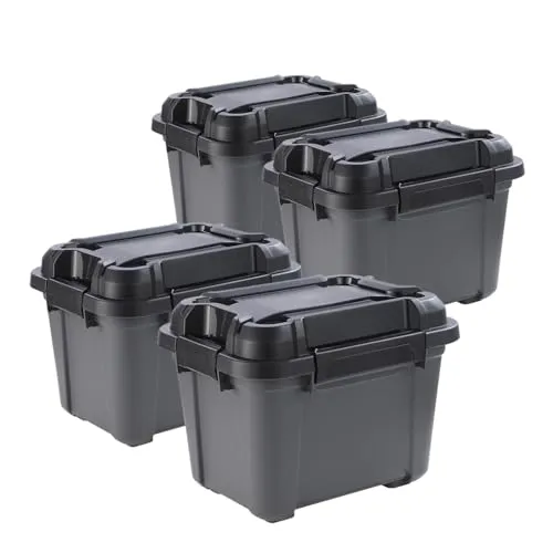 Kreher® Bunker Tough Aufbewahrungsbox 18L - IP67 wasserdicht & schlagfest - Robuste 18L Aufbewahrungsbox für draußen mit IP67-Schutz gegen Nässe und Staub. Ideal für Werkzeuge, Camping und Haushalt. Stapelbar für optimale Raumnutzung und einfache Organisation.