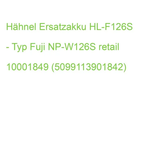 Hähnel Ersatzakku HL-F126S - Typ Fuji NP-W126S - Kamera-Akkus mit hoher Kapazität für längere Foto-Sessions, kompatibel mit Fuji-Kameras für zuverlässige Leistung.