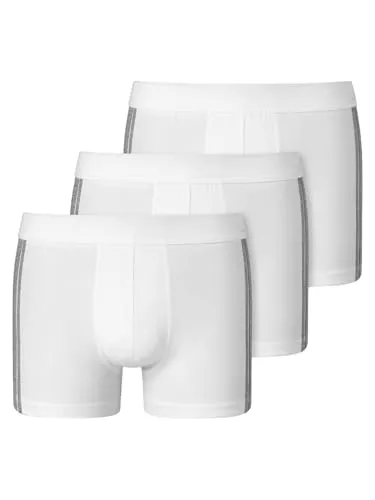 Schiesser Herren Boxershorts 95/5 Streifen Weiss - 3er Pack, Größe 5 - Laufunterwäsche aus 95% nachhaltigem Organic Cotton mit sportlichem Logo-Webgummibund, ideal für Herren, die Komfort und Qualität zu schätzen wissen.