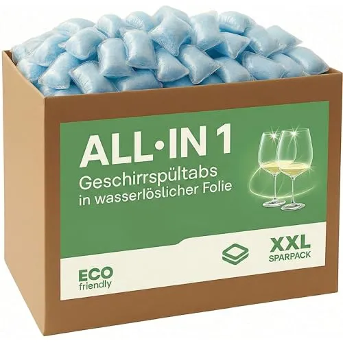 Cleanerist | 550 Spülmaschinentabs in Großpackung (10 kg) – All-in-1 Box Geschirrspültabs in wasserlöslicher Folie – Reiniger kompatibel mit allen Maschinen - umweltfreundliches Pulver in Pods