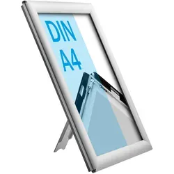 Klapprahmen A4 Opti Frame, mit Rückenstütze silber  | 25 mm, Aluminium|ABS-Kunststoff