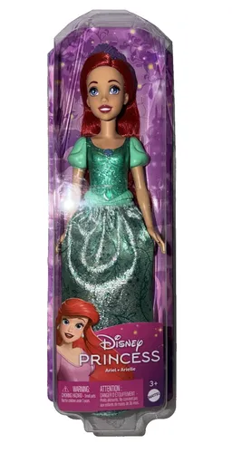 Mattel Disney Prinzessin Arielle Puppe mit langen Haaren - Bewegliche Arielle-Puppe mit abnehmbaren Schuhen und Diadem. Ideal für kreative Rollenspiele und Geschichten aus dem Disney-Film. Perfektes Geschenk für kleine Fans ab 3 Jahren!