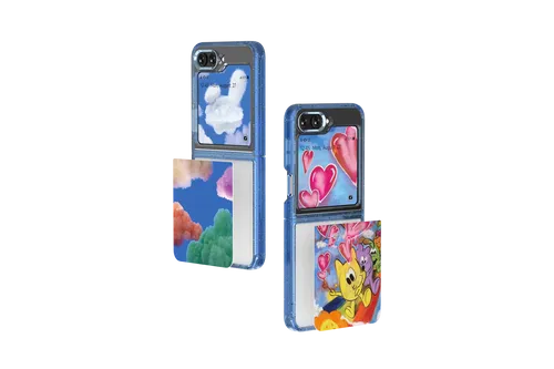 Original Samsung Artist Collection Suit Case für Galaxy Z Flip5 - Taschen & Schutzhüllen, mehrfarbige Aufprallschutzhülle mit einzigartigem Design für optimalen Schutz und Stil.