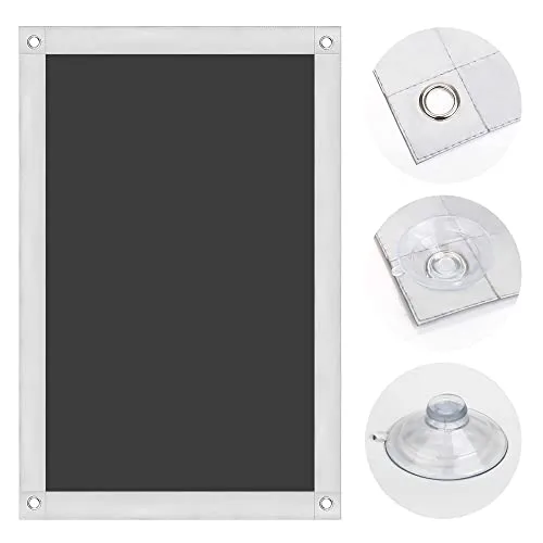 OBdeco Thermo Rollo 100% Verdunkelung Sonnenschutz Verdunkelungsrollo für Velux-Dachfenster Hitzeschutz ohne Bohren mit Saugnäpfen Schwarz 48x73cm für F04/204