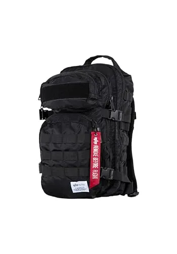 Alpha Industries Tactical Backpack - Funktionsjacken – Robuster Rucksack aus 100% Nylon mit gepolstertem Laptopfach und stylish orangefarbenem Innenfutter, ideal für Stadt, Büro oder Reisen.