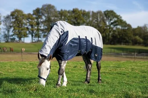 HKM Fliegendecke Rain mit Halsteil & Bauchlatz - Reit- & Pferdebedarf: Atmungsaktive Fliegendecke mit wasserdichtem Rückenbereich, abnehmbarem Halsteil und Bauchlatz für optimalen Schutz vor Insekten und Regen.