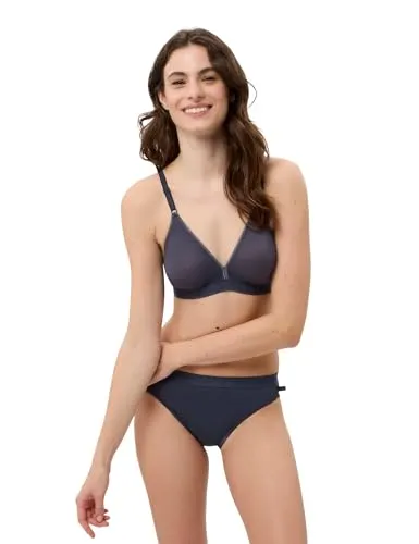 BeeDees Damen Soft-BH Microfun N darkblue | 95B - Bügel- und nahtloser Soft-BH mit leicht transparentem Material. Der elastische Bund sorgt für optimalen Halt und die verstellbaren Träger ermöglichen eine individuelle Anpassung für höchsten Tragekomfort.