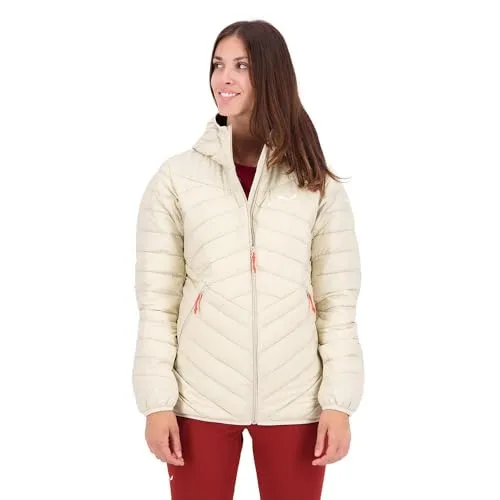 Salewa Brenta RDS Daunenjacke Damen, Beige, S - Funktionsjacke für Damen, ideal zum alpinen Bergsteigen. Leicht, warm und mit spezieller Ärmelkonstruktion für optimale Bewegungsfreiheit.