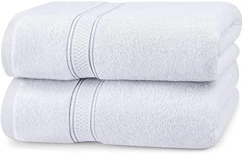 Utopia Towels - 2er-Pack Badetücher Set Premium 100% ringgesponnene Baumwolle 69 x 137 cm Handtücher, sehr saugfähig, weiches Gefühl Duschtücher (Weiß)