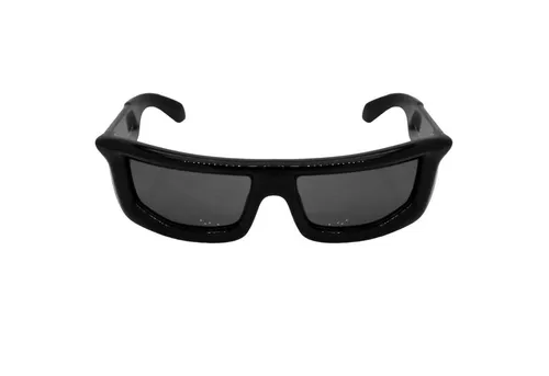 Rennec Sonnenbrille Schnelle Brille Partybrille Rechteckig Klotzig Schwarz Silber Raverbrille Festivalbrille UV400 Gläser Getönt