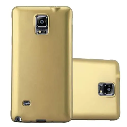 Cadorabo Hülle kompatibel mit Samsung Galaxy Note 4 Schutzhülle TPU Silikon Case Metallic Design Slim Kratzfest Weiche Gummi mit Rundumschutz Case Hülle für Galaxy Note 4 in Gold