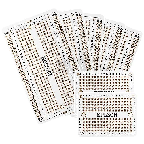 EPLZON Prototype Board Lötbares Breadboard Doppelseitig Leiterplatte PCB Circuit Board zum Schweißen von Arduino, DIY elektronische Artikel(5 Stück + 2 Stück,Weiß)