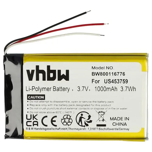 vhbw Akku kompatibel mit Sony Walkman NWZ-ZX1 MP3-Player Musik Player (1000mAh, 3,7V, Li-Polymer)