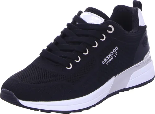 Dockers Damen Schnürschuhe 32822, flexibler und leichter Sneaker in Schwarz - Sneaker für Damen mit flexiblem Schnitt und rutschhemmender Laufsohle, ideal für Alltag und Freizeit.
