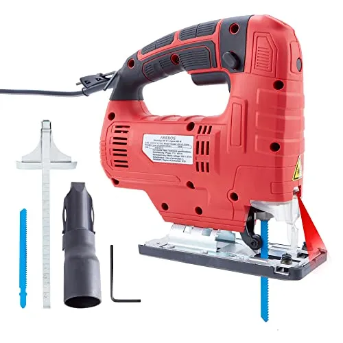 Arebos Professionelle Stichsäge 710W mit ergonomischem Griff - Leistungsstarke Elektro-Stichsäge mit 710 W, 3-stufigem Pendelhub und einfachem Sägeblattwechsel. Perfekt für präzise Schnitte in Holz, Kunststoff und Metall – ideal für Heimwerker und Profis.