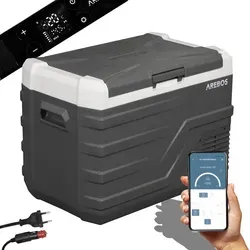 Arebos Kompressor Kühlbox 26-43L mit APP-Steuerung - Kühlboxen mit flexibler Temperaturregelung von -20 bis 43 °C, ideal für Camping. Die APP-Steuerung und die praktische Ablassschraube bieten zusätzlichen Komfort.