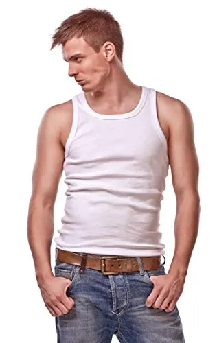 Cocain Underwear 2 Herren Unterhemden Gr. M 100% Baumwolle weiß Feinripp Kochfest Trocknergeeignet 100% Baumwolle herrenunterwäsche Axel Shirt trägershirt Tank Shirt ärmellose t Shirts Gr. 5