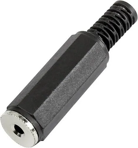 TRU Components 595212 Klinken-Steckverbinder 2.5mm Buchse, gerade Polzahl: 2 Mono Schwarz