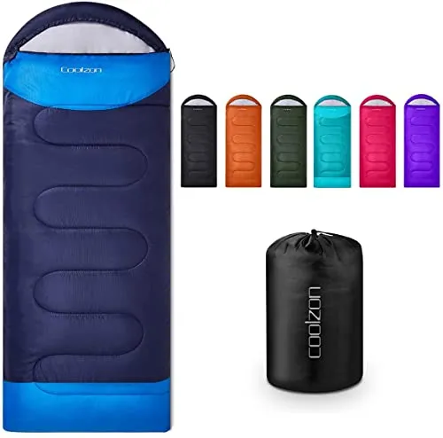 Coolzon Outdoor Schlafsack für Camping 3-4 Jahreszeiten Erwachsene Decke Kleines Packmaß Ultraleicht Tragetasche Weich Dick und Warm für Outdoor Camping Reisen Wandern Navy