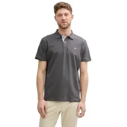 TOM TAILOR Poloshirt mit Knopfleiste und Logo grau XXXL (60)