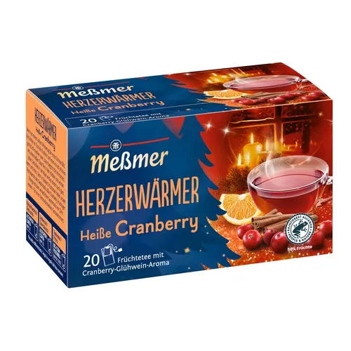 Meßmer Wintertee Herzerwärmer Heiße Cranberry 20x2,25g Packung 45g