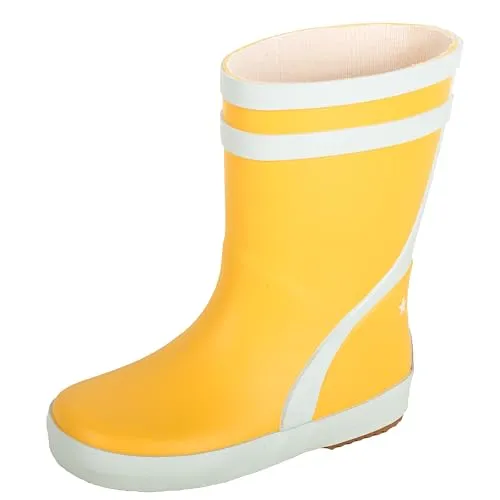 BMS Gummistiefel für Kinder aus Naturkautschuk - gelb - 24 - Stiefel für Mädchen, handgefertigt aus Naturkautschuk mit rutschfester Sohle, perfekt für den Waldkindergarten oder Bootsfahrten.