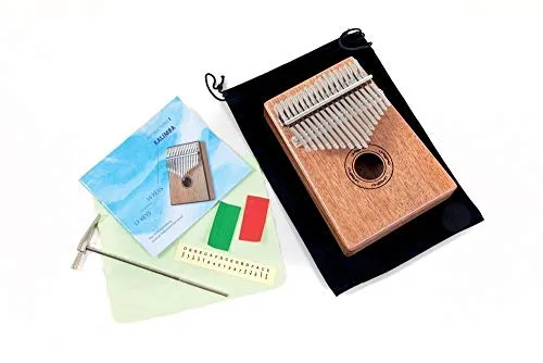 GEWA Kalimba Daumenklavier Mahagoni Tribal, 17 Stahlzungen - Glockenspiele mit 17 stimmbaren Stahlzungen, aus hochwertigem Mahagoni, inklusive Tasche und Anleitung – ideal für Musikliebhaber und Einsteiger.