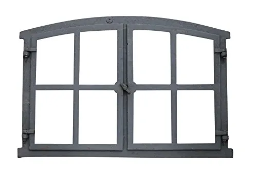 Stallfenster - Antik Eisenfenster grau 74cm, öffnend - Fliegengitter: Neu, 74 x 51 x 4cm, aus robustem Eisen im antiken Stil, ideal für nostalgische Akzente und Belüftung in Scheunen oder Ställen.