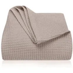 Laynenburg Tagesdecke Waffelpique aus 100% Baumwolle – Kuschelige Sommerdecke in Grau - Bettdecken, hochwertige 100% Baumwolle, ideal als Bett-Überwurf oder Couch-Decke für gemütliche Stunden.