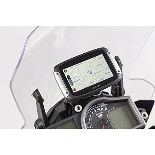 SW-Motech Quick Lock Halter für KTM 1050 Adventure - Zubehör für Navigationsgeräte, modellspezifischer und vibrationsgedämpfter Halter für eine perfekte Integration ins Motorrad-Cockpit mit Schnellverschluss-Funktion.
