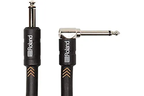 Roland Black-Serie 4,5 m Instrumentenkabel, gewinkelt/gerade, 6,3-mm-Klinke - RIC-B15A, schwarz