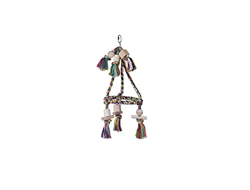 Nobby 31689 Cage Toy, Pyramide Baumwolle mit Holzblöcken, 45 x 19 cm