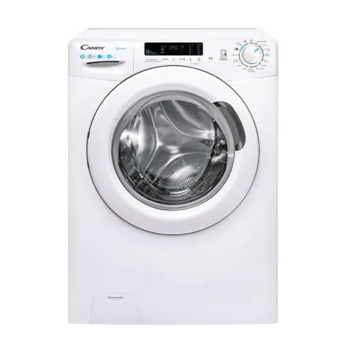 Candy Smart CS1292DW4/1-11 Waschmaschine, 9 kg, Frontlader, Weiß - Effiziente Waschmaschine mit 9 kg Kapazität, 1200 RPM Schleuderdrehzahl und 16 Programmen für individuelle Pflege. Ideal für Familien und energieeffizient im Einsatz.