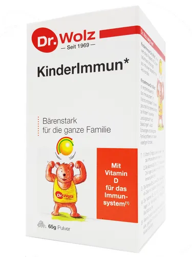 Kinderimmun Dr. Wolz Pulver 65 g - Immunsystem Unterstützung für die ganze Familie mit wertvollen Inhaltsstoffen, ideal bei besonderen Belastungen und im Wachstum.