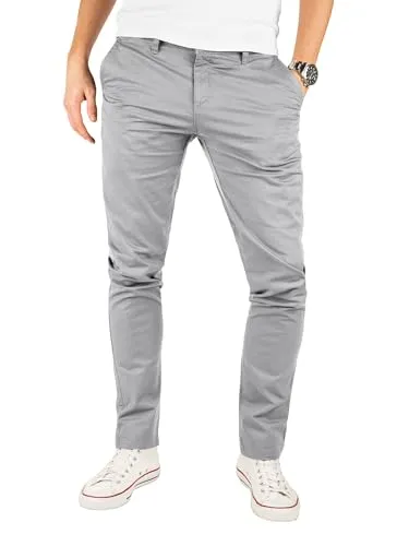 Yazubi Herren Chino Hosen Kyle - Graue Chinojeans mit Stretch - Wanderhosen: Modische Yazubi Chino Kyle vereint Stil und Komfort mit einem maskulinen Slim-Fit-Schnitt aus Stretch-Baumwolltwill. Ideal für Casual & Office-Looks.