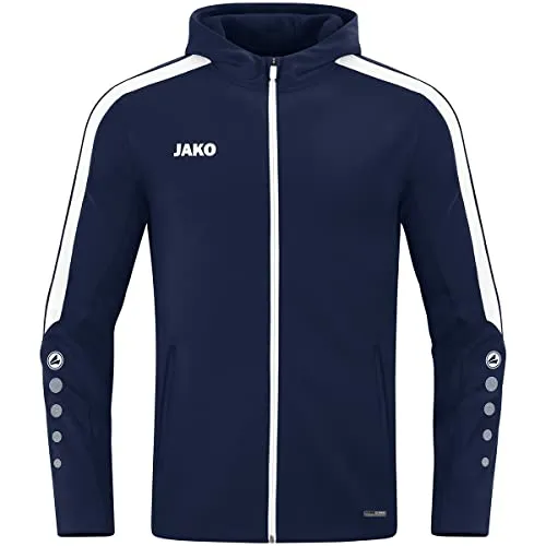 JAKO Kinder Kapuzenjacke Power, Marine, 164 - Funktionsjacke für Kinder, atmungsaktiv und warm dank Fleece-Innenfutter - perfekt für Sport und Freizeit bei jedem Wetter.