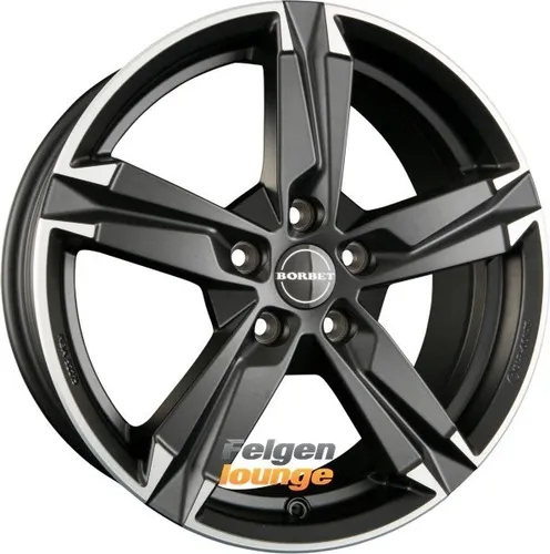 Borbet T10 Alufelgen 18 Zoll - Matt Black Polished - Felgen der Kategorie Alufelgen, 5-Speichen-Design, ideal für stilvolle Fahrzeuge, maximales Traglast von 650 kg.
