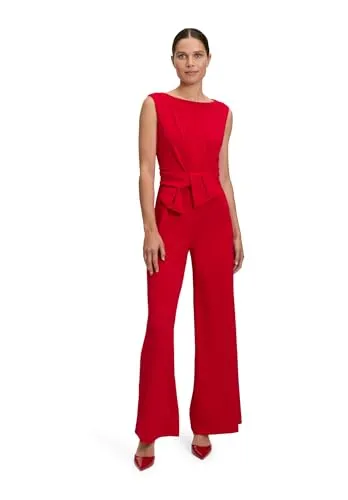 Vera Mont Damen Jumpsuit Red Rose, Größe 48 - Stylischer Jumpsuit mit weitem Bein und U-Boot-Ausschnitt. Ideal für elegante Anlässe. Das besondere Bunddetail sorgt für eine perfekte Passform und ein tolles Tragegefühl.