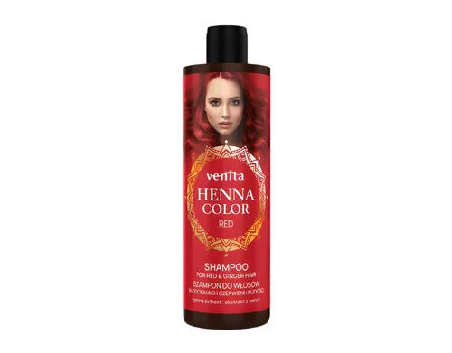 Venita Henna Color Rot Tönungsshampoo 300ml - Farbenfrohes Tönungsshampoo für alle Haartypen, sorgt für lebendige rote Nuancen und pflegt das Haar sanft während der Anwendung.