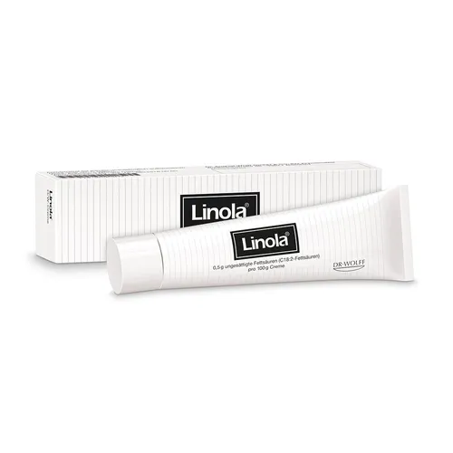 Linola 50 G - Medizinische Körperpflege für die symptomatische Behandlung leichter Kontaktekzeme, enthält ungesättigte Fettsäuren zur Unterstützung der Hautregeneration.